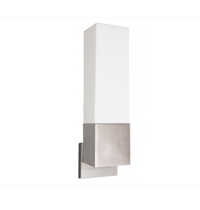 Frosted White Glass-Brushed Nickel Double <b>Light</b> Wall <b>Sconce</b> with Glass Lampshade for Hotel Washroom - Product Image 5