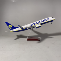 Modèle d'avion OEM en gros d'usine avec contrôle du son Lumières LED Échelle 1/85 Boeing 737-800Ryanair Modèle d'avion