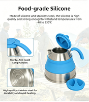 Bouilloire pliable de qualité alimentaire en silicone et acier inoxydable pour cuisinière à gaz, idéale pour l'extérieur