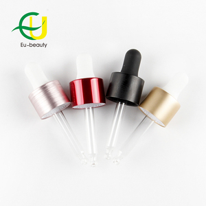 Gotero de vidrio <span class=keywords><strong>rojo</strong></span> personalizado, botella de gotero de aluminio 20/410, para suero - Product Image 2