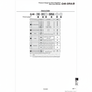 มาตรวัดความดันควบคุมด้วยระบบนิวเมติกส์ด้วยตนเอง G46-2-02M-SRB-C2บริการเติมเต็มตัวแปรด้วยตนเอง - Product Image 1