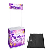 Table promotionnelle pliable portable en plastique avec cadre en aluminium, comptoir promotionnel pour expositions, marchés, affichage publicitaire, logo personnalisé