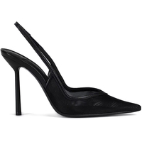 Chaussures à talons aiguilles fines en maille léopard noires à bout pointu, de luxe, sexy, pour mariage, pour femmes