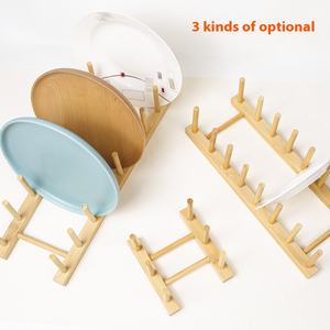 Escurridor de bambú multifuncional moderno, secador de vasos y estante de almacenamiento de platos de cocina - Product Image 1