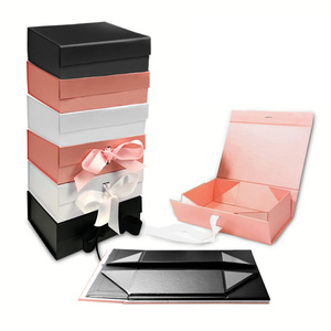 Custom Luxury <b>Large</b> Black Cardboard Paper Garment Clothing Foldable Gift <b>Box</b> for Dress - Product Image 1