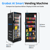 Distributeur automatique robuste 480L avec armoire métallique, combinaison snacks et boissons, paiement par carte, surveillance à distance 4G, refroidisseur intelligent IA