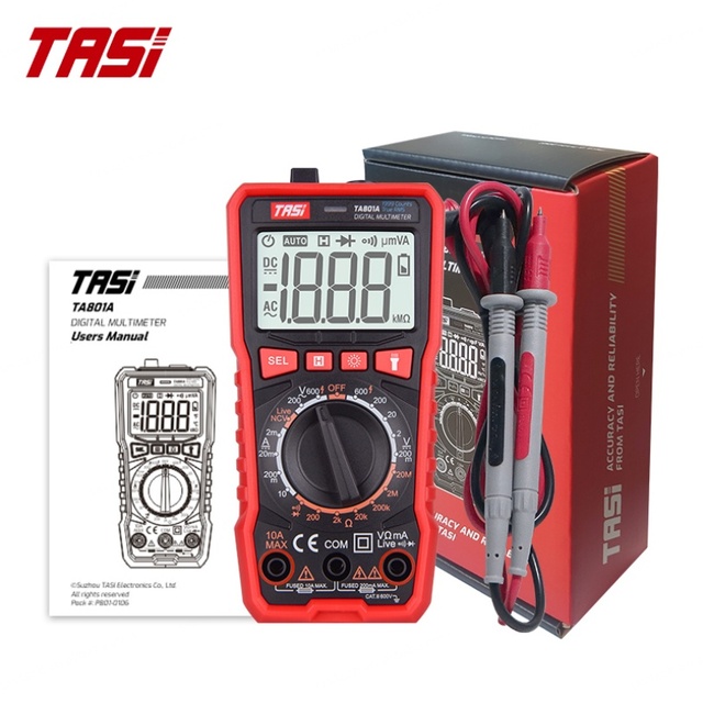 TASI TA801A Digital Multimeter LCD Display True RMS 600V Auto Range AC DC Voltage Resistance Capacitance Meter for Multimetro