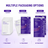 Bandes blanchissantes pour les dents PAP violettes avec logo personnalisé, saveur menthe, blanchiment avancé, boîte de 7 paires, utilisation à domicile et en voyage, fabrication OEM ODM