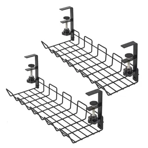 2 Pak Pengatur Kabel Keranjang Kabel Tanpa Bor Baki Manajemen Kabel Di Bawah Meja untuk Merapikan Kabel