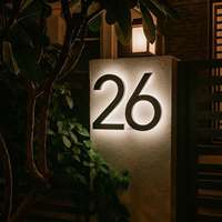 Número de Dirección Personalizado en Metal Sólido Negro Pequeño, Número de Casa de Acero Inoxidable para Hotel, para Exteriores, para Colocar en Azulejos