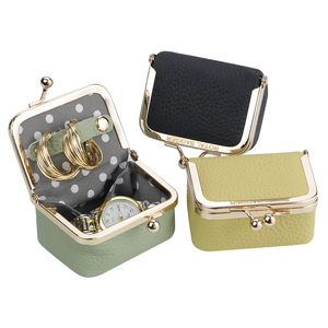 Nouvelle Collection : Mini Pochette à Bijoux Rectangulaire en Cuir avec Fermeture Boutonnée, Doublure en Tissu, Élégante et Simple, pour Bagues, Colliers et Boucles d'Oreilles - Product Image 1