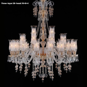 Lustre en cristal double JYLIGHTING, lampe de hall pour villa <span class=keywords><strong>et</strong></span> hôtel, grand lustre de style européen pour salon - Product Image 3