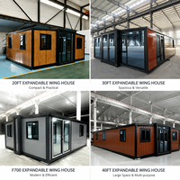 Maison préfabriquée extensible à double aile, cabane mobile extensible, villa de glamping pour site de villégiature et camping