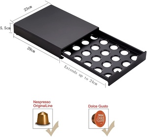 <span class=keywords><strong>Tiroir</strong></span> à capsules de café <span class=keywords><strong>Dolce</strong></span> <span class=keywords><strong>Gusto</strong></span> en métal noir pour la maison d'approvisionnement en gros - Product Image 3