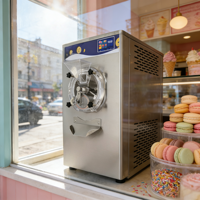 Nouvelle machine artisanale automatique à crème glacée et gelato, compatible avec les poudres de crème glacée à fruits frais et de type hard serve.