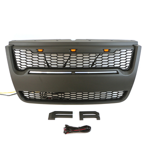 Kfz-Außen zubehör Offroad-Frontgrill Mattschwarzer Kühlergrill mit Licht leiste Passend für <span class=keywords><strong>Ford</strong></span> Explorer 2006-2010 - Product Image 3