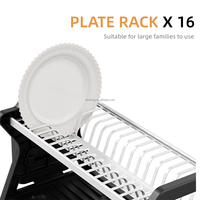 Égouttoir à vaisselle double couche en aluminium WIREKING, grande capacité, antirouille, organisateur de cuisine avec porte-couverts