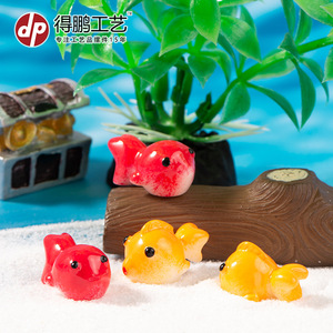 Décorations de poissons rouges miniatures en résine pour aquarium, ornements de bureau, poissons colorés, cadeau artisanal - Product Image 1