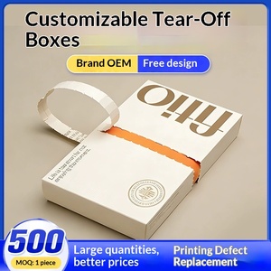 Empaque Personalizado para Cajas Sorpresa Desgarrables, Cartulina Blanca con Estampado UV Dorado, Impresión de Alta Gama - Product Image 4