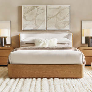 OSLO doppio telaio <span class=keywords><strong>letto</strong></span> in rovere francese in <span class=keywords><strong>legno</strong></span> massello dalla cina RH Factory Direct-RH Oslo tessuto <span class=keywords><strong>letto</strong></span> - Product Image 2
