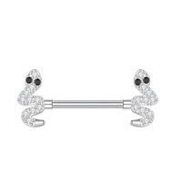 Acier inoxydable Zircon Mamelon Anneau Corps Piercing Bijoux Mode Moules Conception Sexe Cristal Mamelon Bijoux