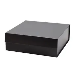 noir boîte de rangement Suppliers-Boîte de rangement pour vêtements, conteneur noir et carré de 13 pouces par 13 pouces, personnalisé, boîte organiseur avec couvercle magnétique