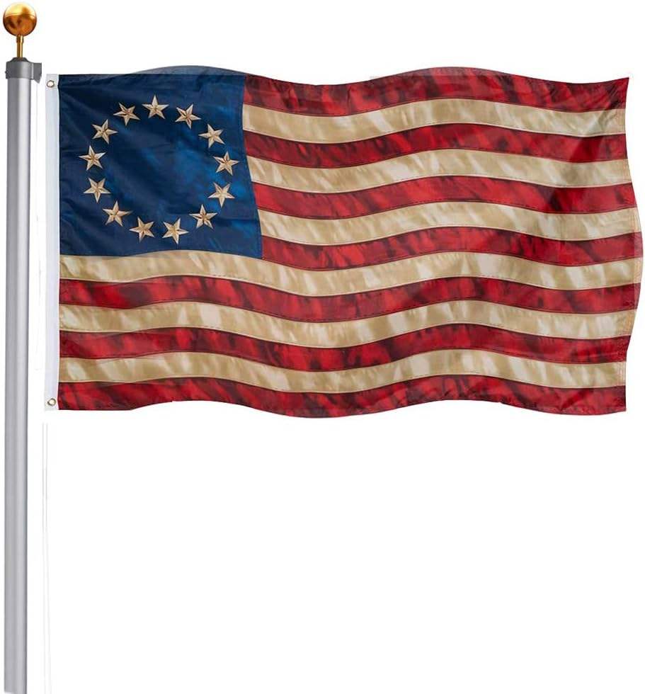 American 13 Colonies Flag - Betsy Ross Historical Design, image size:911x980