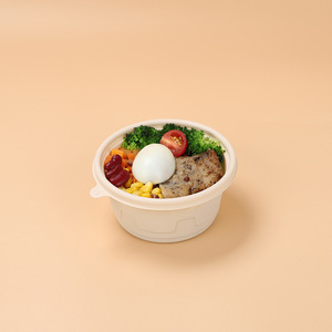 Tazón de sopa para llevar, tazón de avena, caja Bento redonda, protección, tazón ambiental degradable redondo con tapa, tazón de comida rápida - Product Image 4