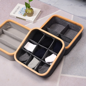 Fabric Clothing Organizer Rectangular Foldable Non Woven Fabric Sock Bra Divider <b>Storage</b> <b>Box</b> <b>Drawer</b> Organizers - Product Image 1