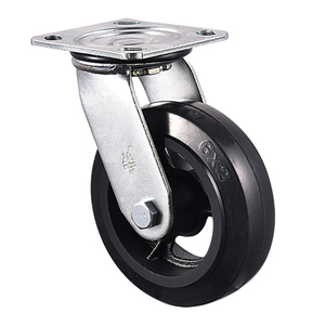 Roue pivotante robuste VIMA noire industrielle de 4, 5, 6, 8 pouces, en caoutchouc et en fer, avec plaque de verrouillage, fournie directement par l'usine - Product Image 3