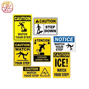 Juego de Señales de Advertencia de Cuidado para el Piso, Placas de Aluminio Bilingües en Inglés y Español para Seguridad Antideslizante - Product Image 1