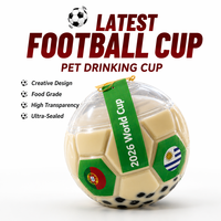 Pot en plastique PET de 500 ml avec couvercle transparent (prend en charge la personnalisation du logo OEM/l'impression sérigraphique ; adapté au vin, au café ou au thé au lait)