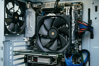 Ventilador de PC con Rodamiento Hidráulico Negro de 120 mm TL-G12RB 2026, Enfriador de Computadora Silencioso con Refrigeración Líquida, Diseño de Flujo Térmico Regresivo