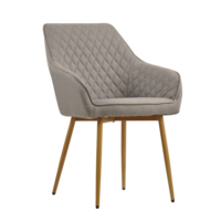 Chaise de salle à manger en velours Y1924 LIXIN avec dossier capitonné et pieds dorés – Modèle Barrel Salon High Five, disponible en bleu, rose et rouge