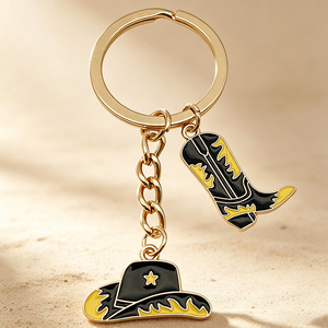 Llavero Metálico Personalizado de Vaquero del Oeste, de Aleación de Zinc con Acabado Antiguo, Llavero con Sombrero de Vaquero, Souvenir Promocional - Product Image 3