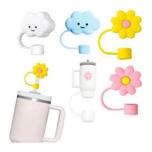 ที่ครอบหลอดซิลิโคนรูปทรงน่ารักกันฝุ่นแบบพกพาไม่ใช้ซ้ำได้สำหรับหลอดดูดอุปกรณ์เสริมสำหรับบาร์ - Product Image 1