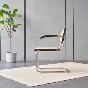 Fauteuil en bois massif ASH vintage de style nordique <span class=keywords><strong>chaise</strong></span> de salle à manger en rotin naturel - Product Image 5
