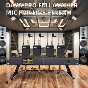 Sistema de conferencia inalámbrico de actuación <span class=keywords><strong>en</strong></span> escenario profesional portátil Facebook Live Stream Lavalier <span class=keywords><strong>FM</strong></span> micrófono de escritorio - Product Image 3