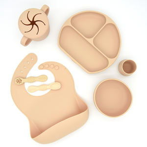 Assiettes en silicone pour bébés avec ventouse Vaisselle Assiette antidérapante avec poignée Sans BPA Produit de repas pour enfants - Product Image 4