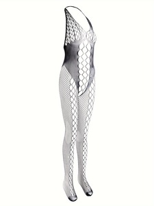 Sexy dames fishnet bodystocking lingerie, halternek open kruis catsuit voor nachtkleding - Product Image 6
