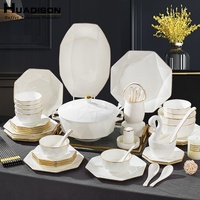 Service de Table Huadison : Vaisselle Créative en Porcelaine Fine, Style Nordique Simple, Bordure Phnom Penh, Luxe Léger – Vente en Gros