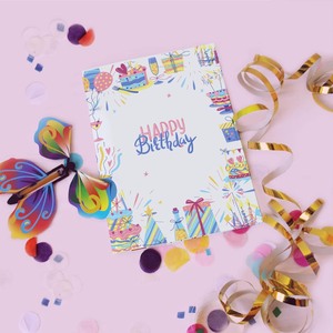 การ์ดกระดาษพับพิมพ์ลายตามสั่ง หลายแบบให้เลือก พร้อมซองอวยพรวันเกิด สำหรับบรรจุภัณฑ์และของขวัญ - Product Image 5