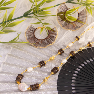 <b>Big</b> <b>Fan</b> Hand Weaving Thread Tassel Bohemian Alloy Silver Plated Stud Earrings Women Statement Fringe Geometric Jewelry - Product Image 2