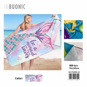 Asciugamano da spiaggia con stampa sirena Buonic 70x140 cm, asciugamano ad asciugatura rapida per donna, uso estivo in spiaggia - Product Image 3