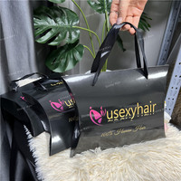 Boîte d'expédition d'emballage de cheveux de perruque tressée à fermeture magnétique en papier dur noir personnalisé avec logo vente en gros