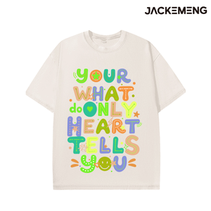 T-shirt Oversize 'Your Heart Tells You' Stile Streetwear Retrò, Maglietta Hip Hop a Maniche Corte, Vendita all'Ingrosso da Magazzino Locale USA - Product Image 2