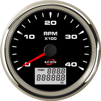 Compteur de régime moteur marin ECMS blanc 85 mm 4K RPM 9-32V IP67 étanche en acier inoxydable 316L avec lunette