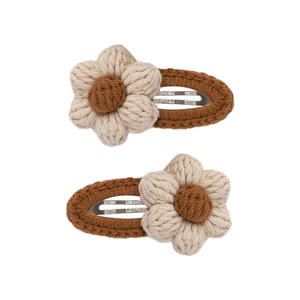 Autunno inverno nuove <span class=keywords><strong>clip</strong></span> per capelli con fiori fatti a mano in cotone fatto a mano da bambina - Product Image 2