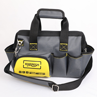 Sac à outils personnalisé de 12 pouces avec 14 poches et bandoulière, sac de transport portable pour électricien, charpentier, constructeur