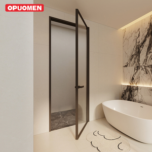 <span class=keywords><strong>Porte</strong></span> en verre battante en aluminium pour salle de bain, style européen moderne, insonorisée et imperméable, très populaire - Product Image 2